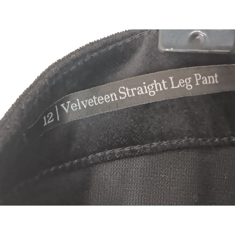 New Talbots Velveteen Straight Leg Pants Black Women’s Size 12 High Waist - Picture 14 of 16